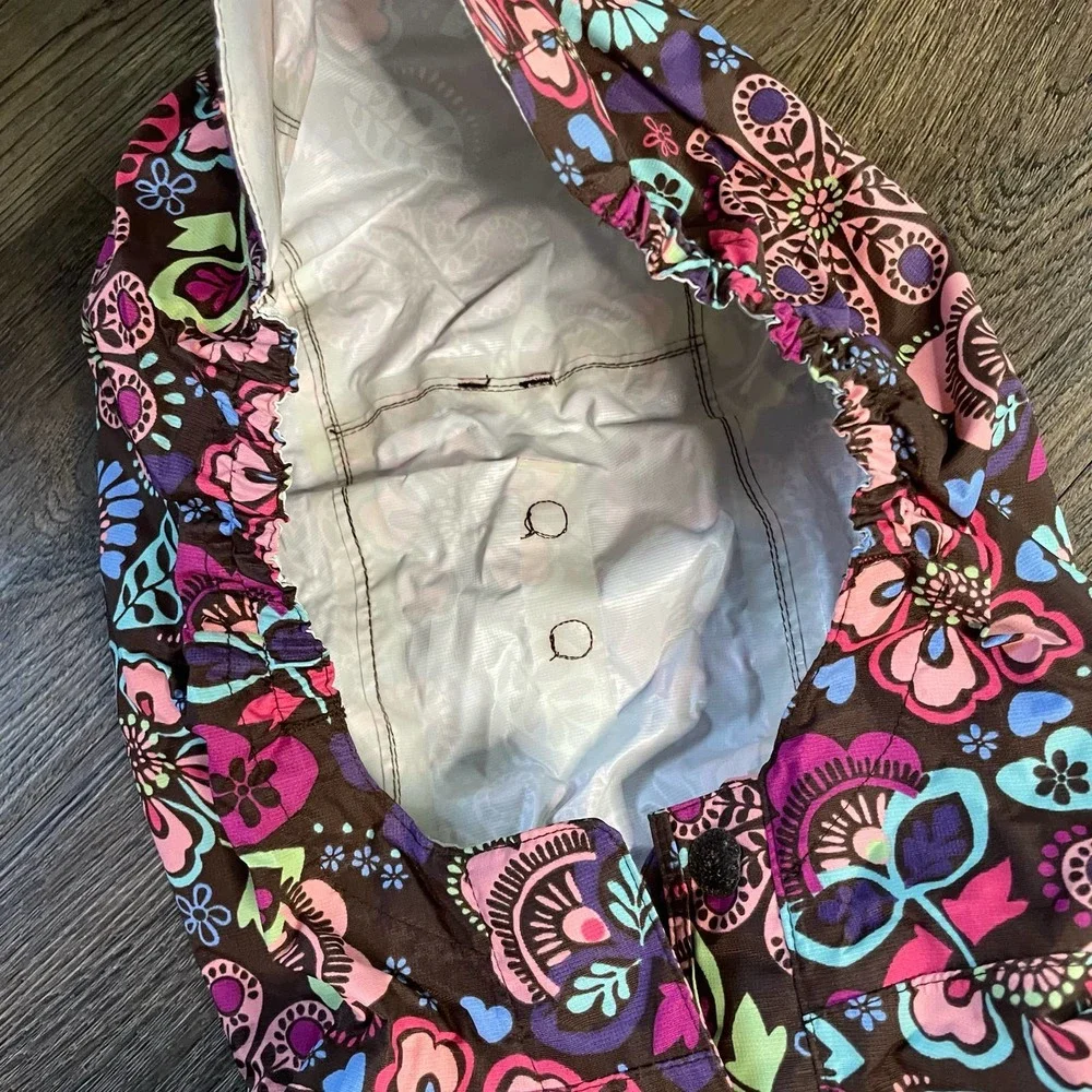 Girls REI Floral Raincoat Jacket L 14 16 EUC - Picture 2 of 8